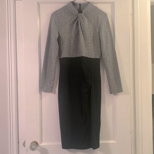 Simple black/gray and white pencil dress